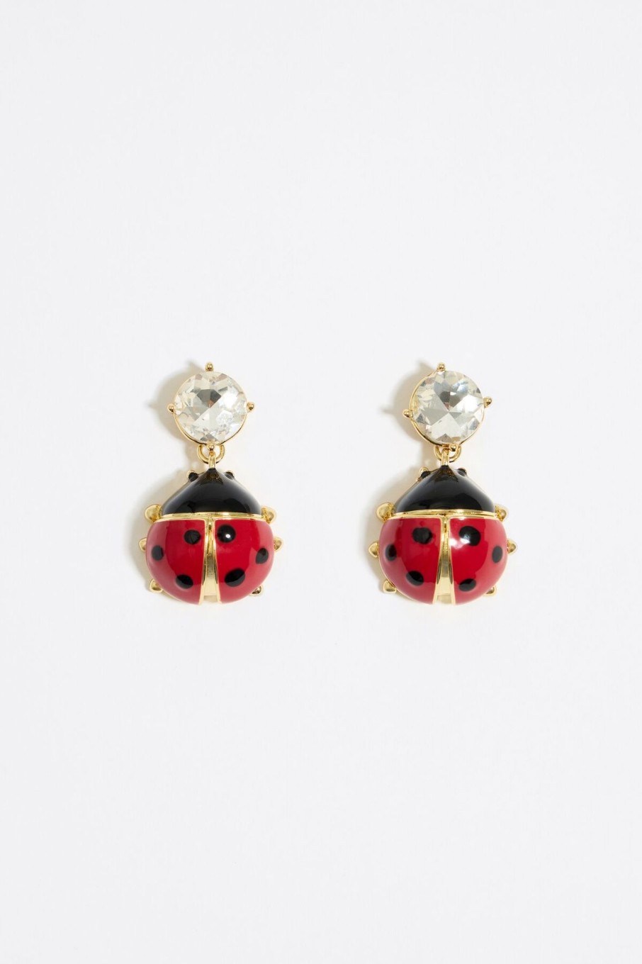 Pendientes | BIMBA Y LOLA Pendientes Cristal Y Mariquita Rojos