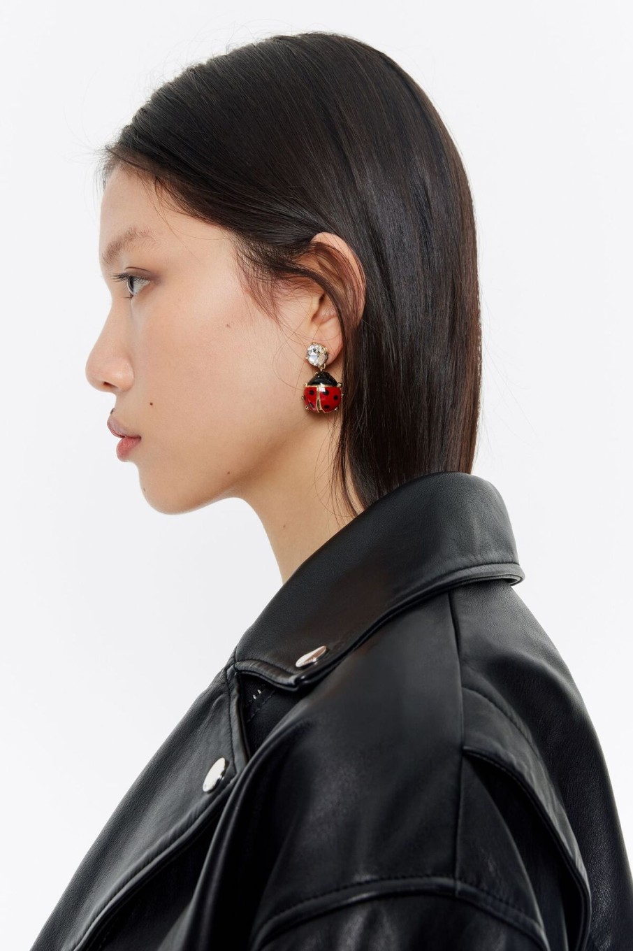 Pendientes | BIMBA Y LOLA Pendientes Cristal Y Mariquita Rojos