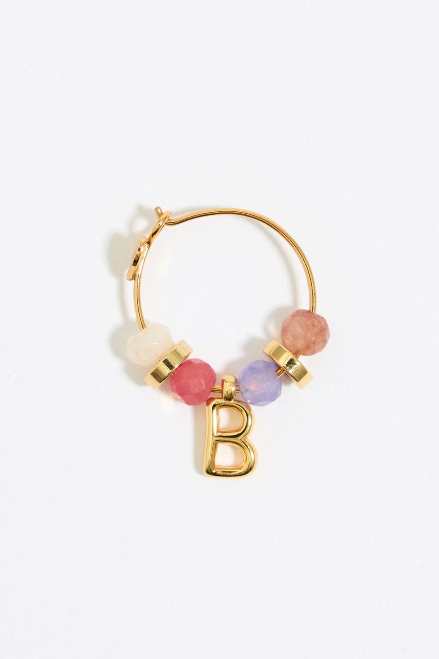 Abecedario | BIMBA Y LOLA Pendientes Letra B Piedras Multicolores