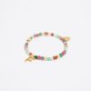 Abecedario | BIMBA Y LOLA Pulsera Letra F Piedras Multicolores