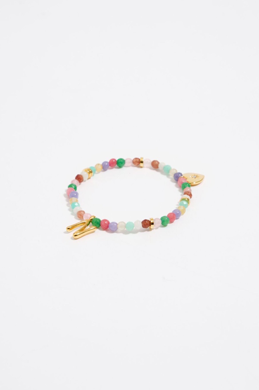 Abecedario | BIMBA Y LOLA Pulsera Letra N Piedras Multicolores