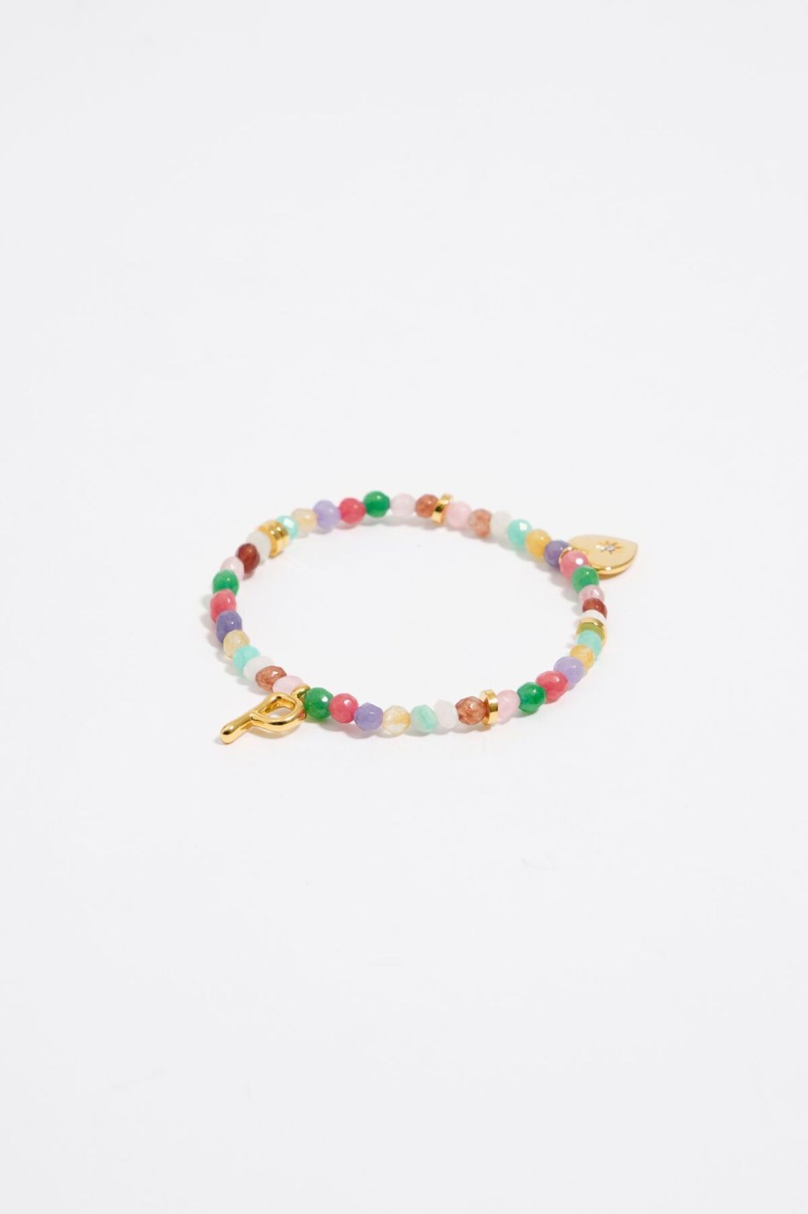 Abecedario | BIMBA Y LOLA Pulsera Letra P Piedras Multicolores