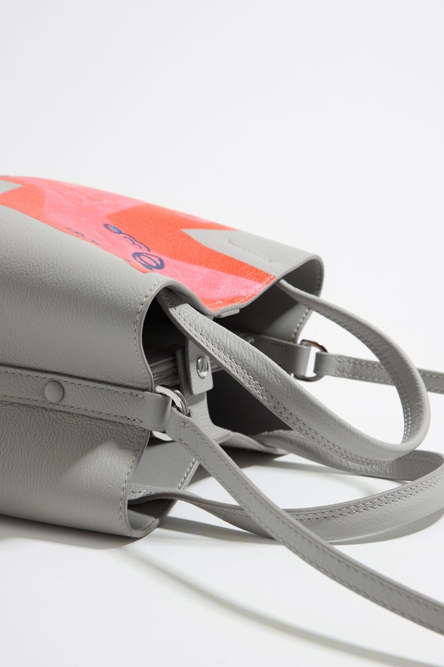 Bolso Chihuahua | BIMBA Y LOLA Bolso Chihuahua X Ana Leovy Pequeno Piel Gris Claro