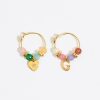 Abecedario | BIMBA Y LOLA Pendientes Letra G Piedras Multicolores