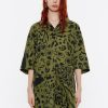 Camisas | BIMBA Y LOLA Camisa Oversize Lino Animal Mix Verde