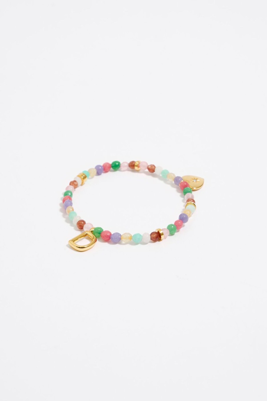 Abecedario | BIMBA Y LOLA Pulsera Letra D Piedras Multicolores