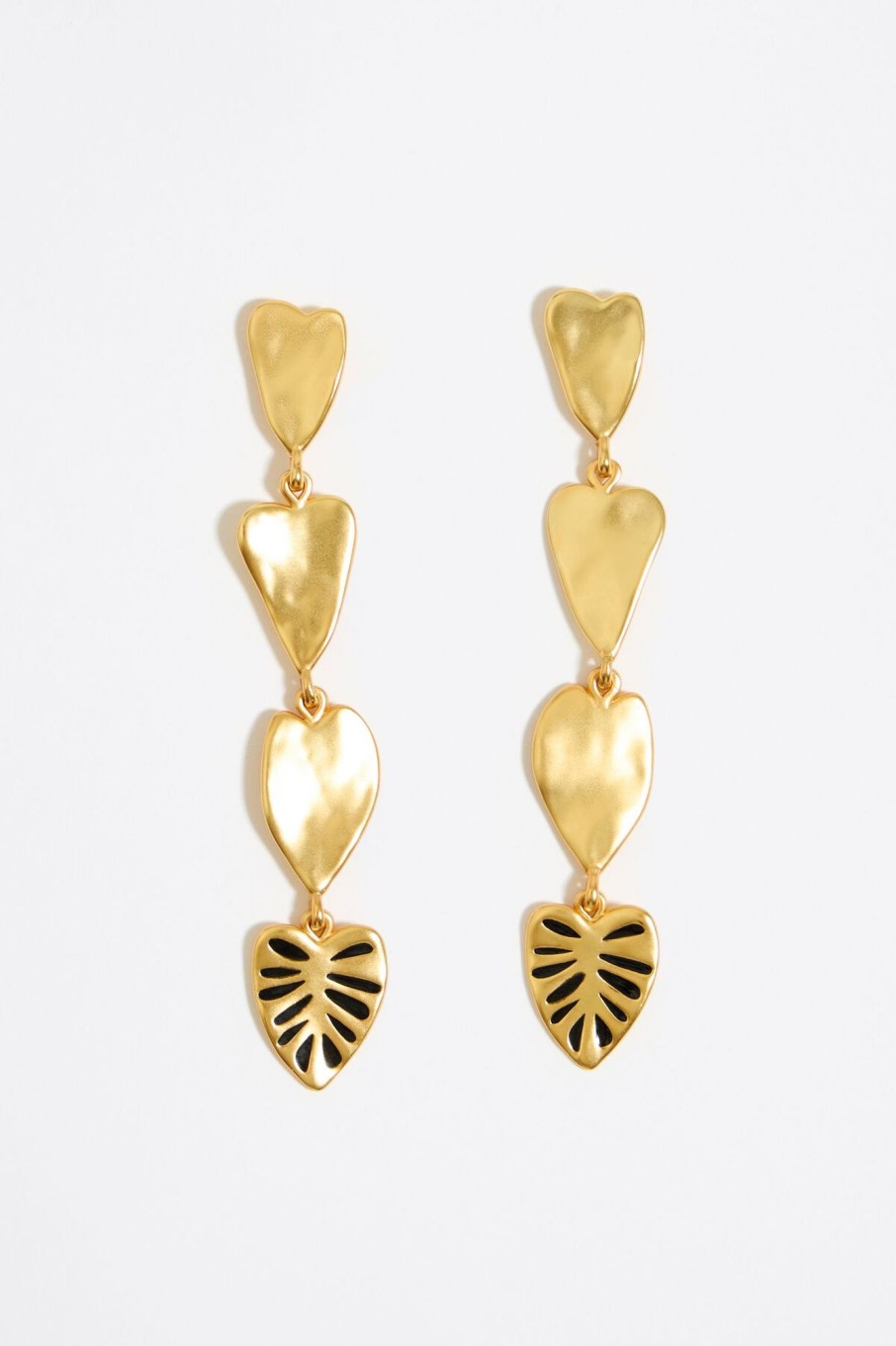 Pendientes | BIMBA Y LOLA Pendientes Hojas Dorado Mate