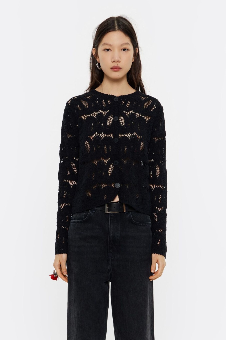 Punto | BIMBA Y LOLA Cardigan Algodon Jacquard Negro