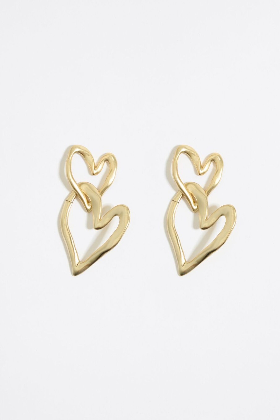 Pendientes | BIMBA Y LOLA Pendientes Corazones Textura Dorados