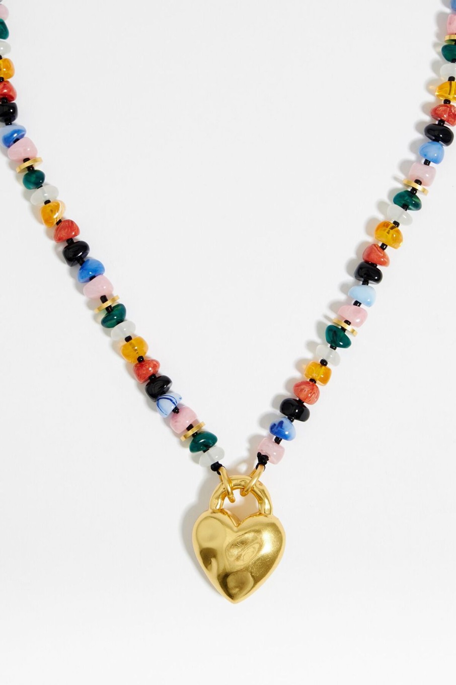 Collares | BIMBA Y LOLA Collar Resinas Multicolor Candado Corazon