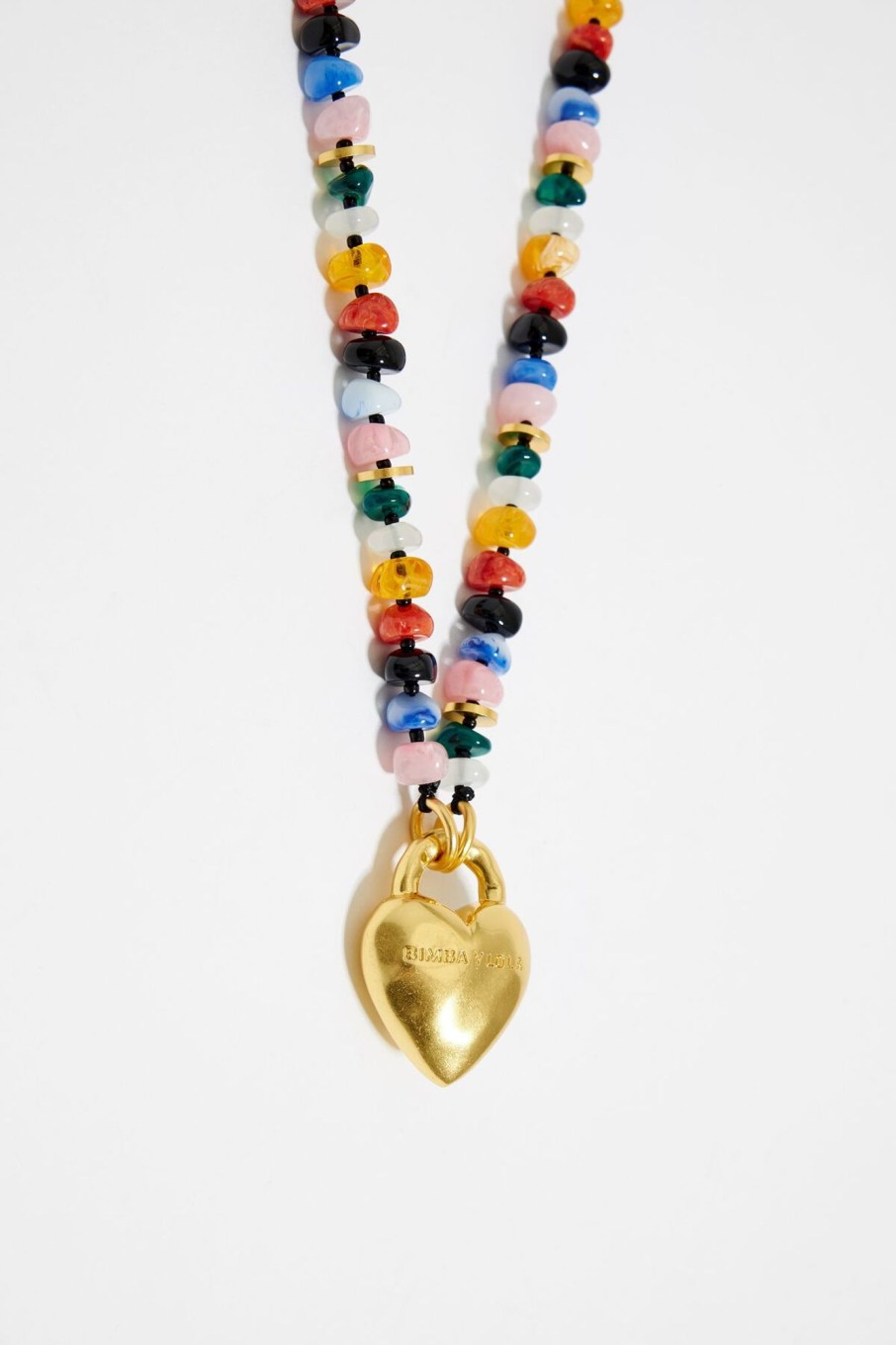 Collares | BIMBA Y LOLA Collar Resinas Multicolor Candado Corazon