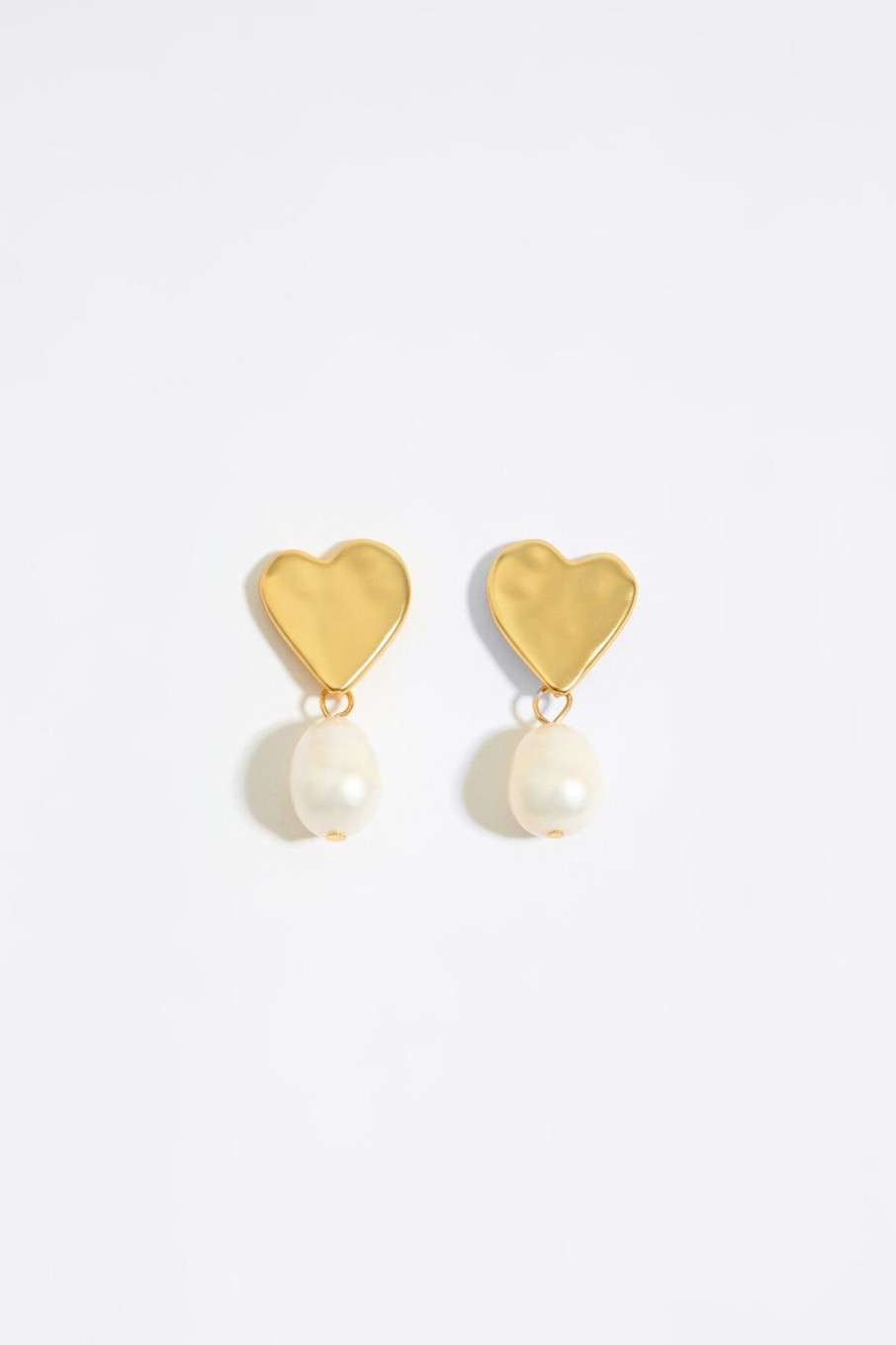 Pendientes | BIMBA Y LOLA Pendientes Corazones Dorados Y Perlas