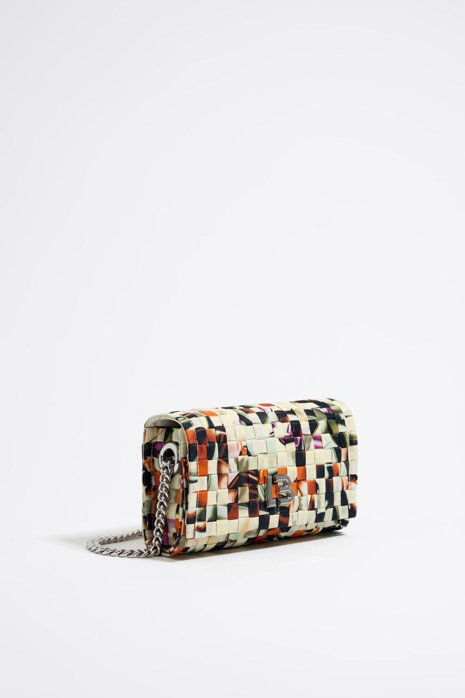 Bolsos Nylon | BIMBA Y LOLA Bolso Solapa Mini Nylon Trenzado Print Perfume