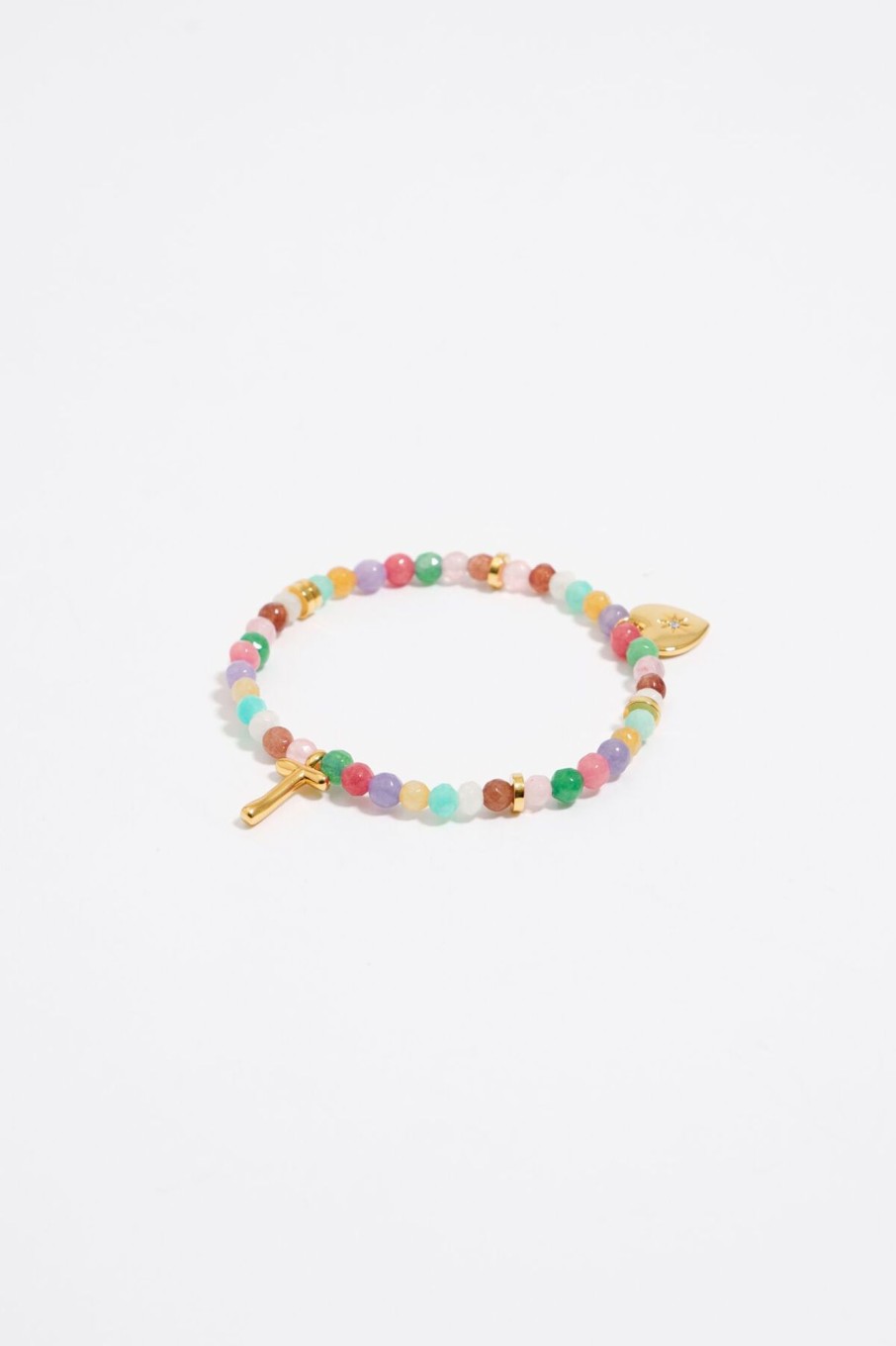 Abecedario | BIMBA Y LOLA Pulsera Letra T Piedras Multicolores