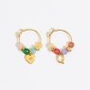 Abecedario | BIMBA Y LOLA Pendientes Letra Q Piedras Multicolores