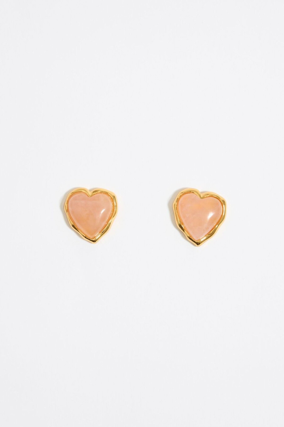 Pendientes | BIMBA Y LOLA Pendientes Corazon Piedra Rosa