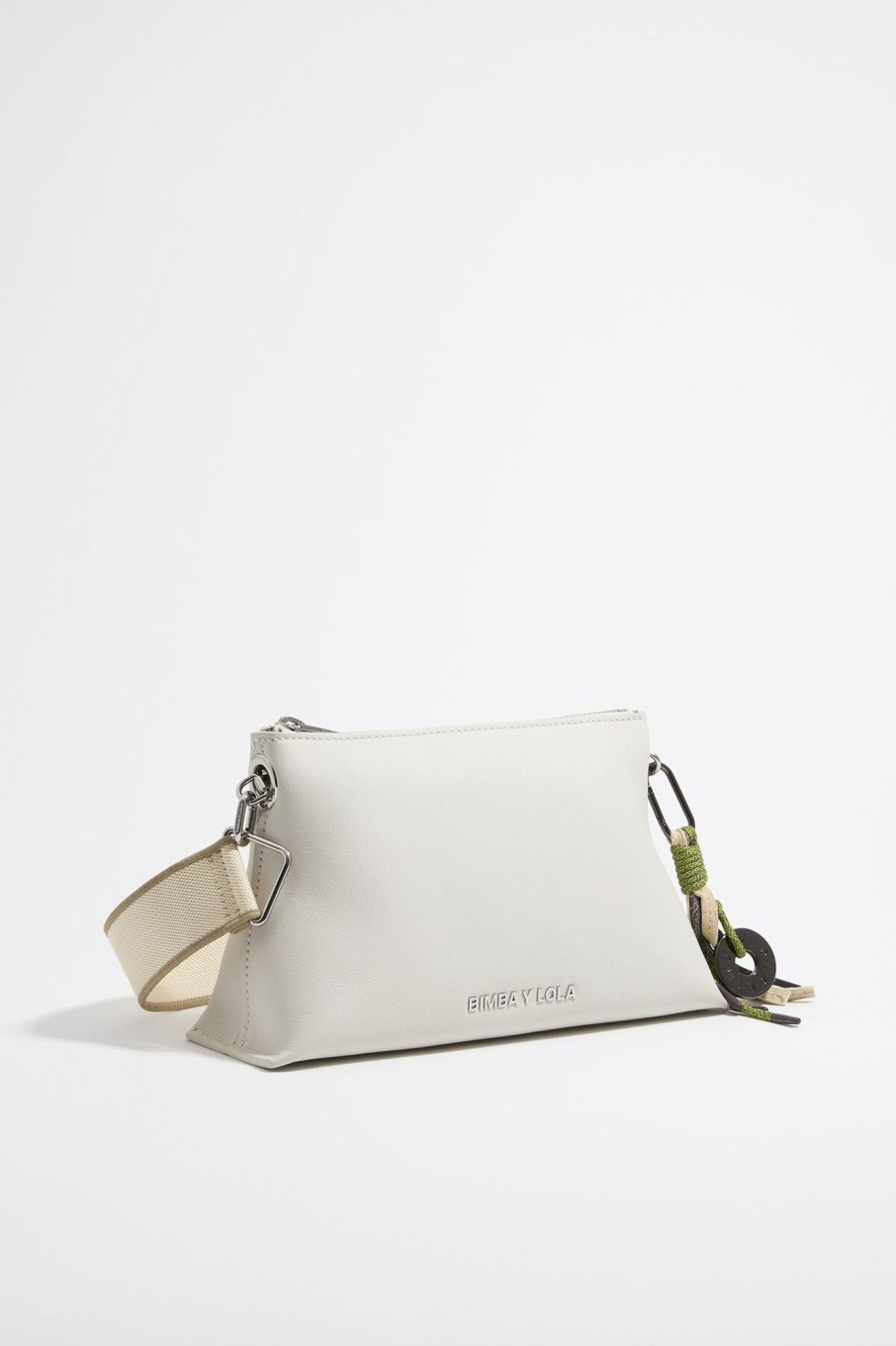 Bolsos Piel | BIMBA Y LOLA Bolso Trapecio Pequeno Piel Blanco Roto