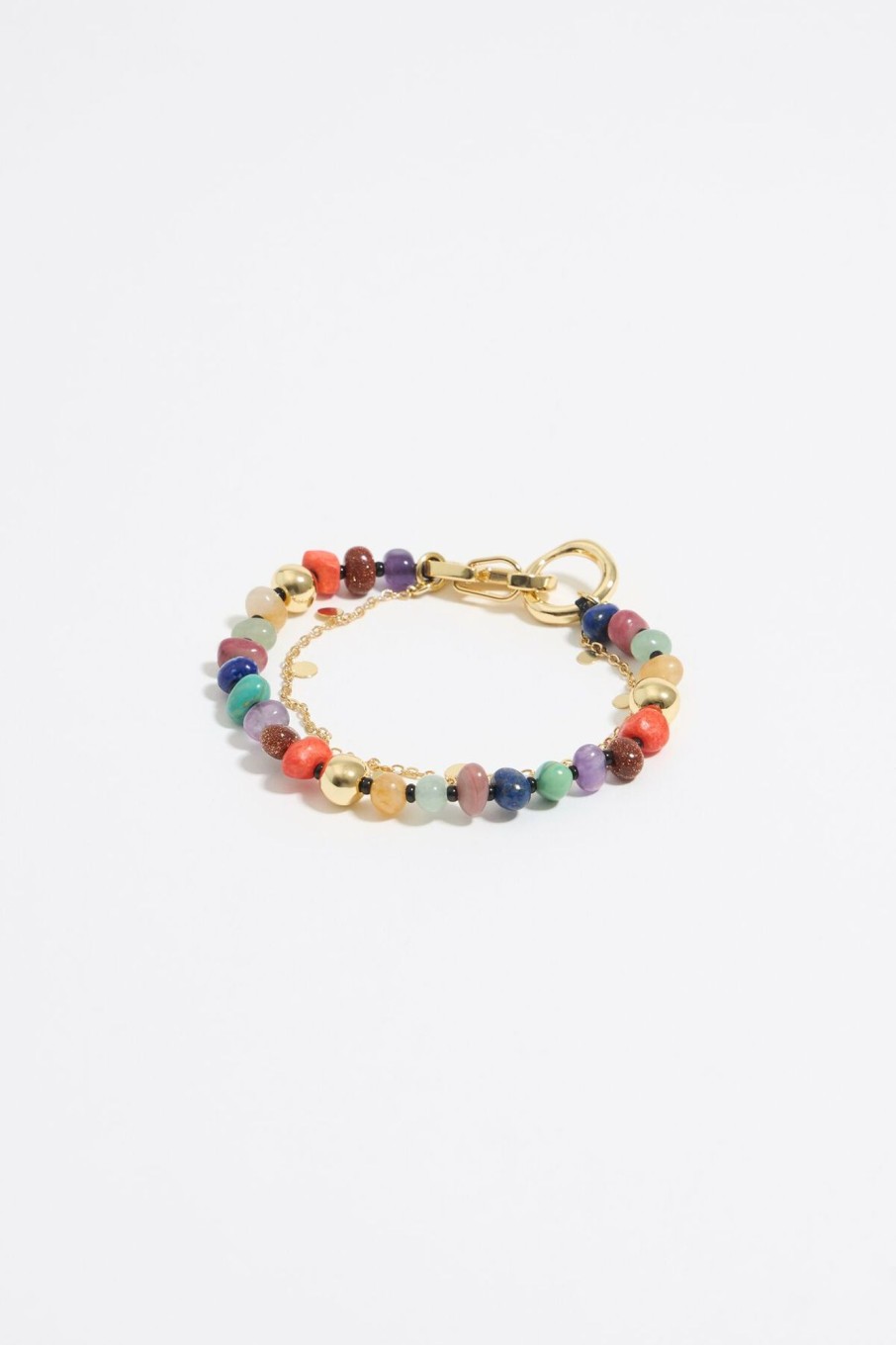 Pulseras | BIMBA Y LOLA Pulsera Piedras Multicolores Y Cadena Dorada