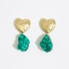 Pendientes | BIMBA Y LOLA Pendientes Corazon Y Piedra Turquesa