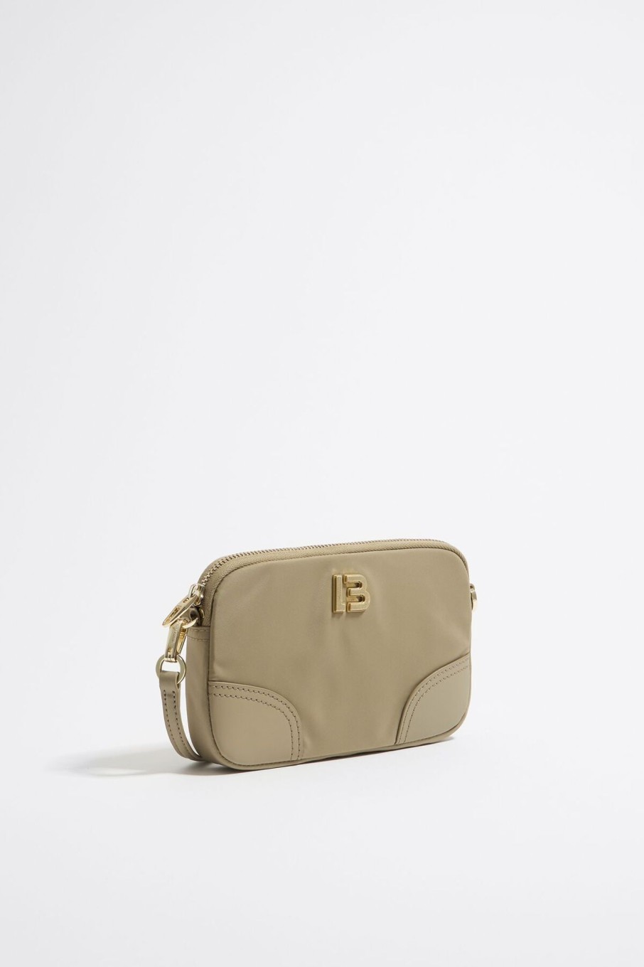 Nylon | BIMBA Y LOLA Bolso Bandolera Mini Nylon Caqui Claro