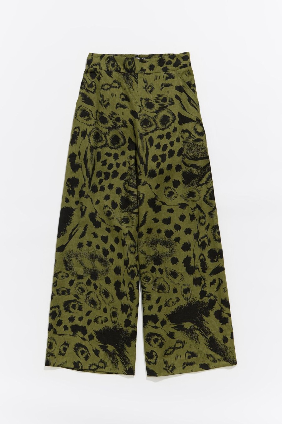 Total Look | BIMBA Y LOLA Pantalon Lino Animal Mix Verde