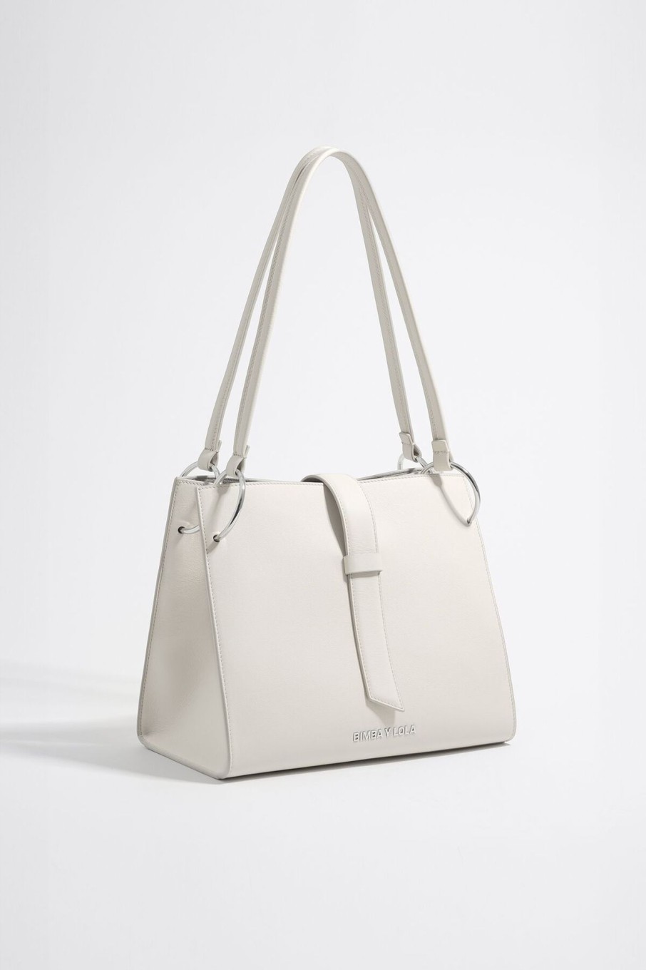 Bolsos Piel | BIMBA Y LOLA Bolso Shopper Grande Piel Blanco Roto