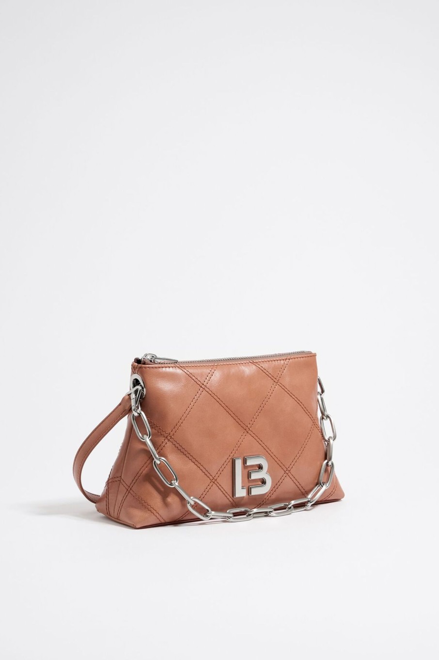 Bolsos Piel | BIMBA Y LOLA Bolso Trapecio Pequeno Piel Rosa Empolvado