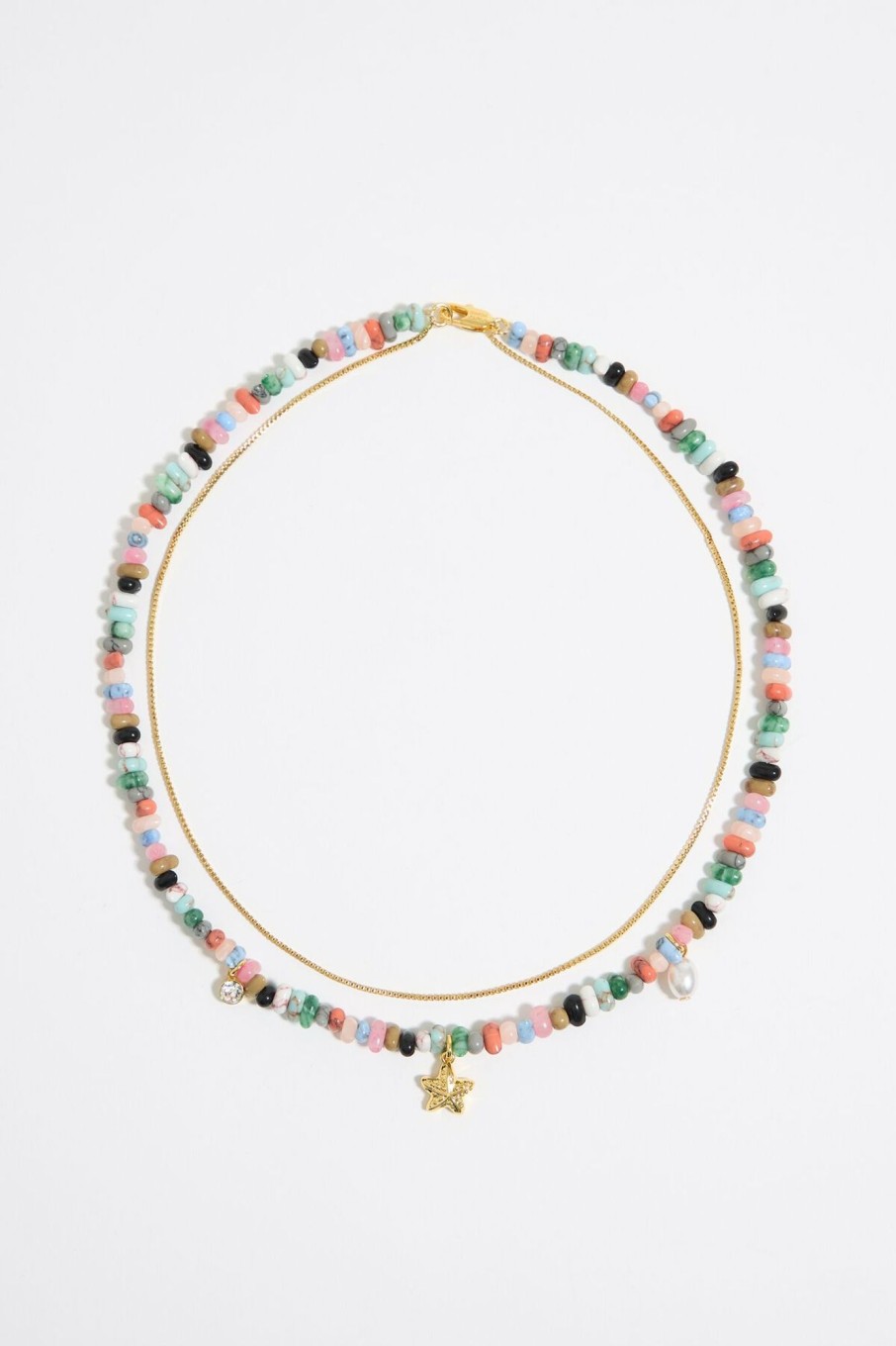 Collares | BIMBA Y LOLA Collar Doble Caracolas Y Piedras Multicolor